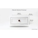 Ver imagem 3 de Mesa de Cabeceira Provençal Suspensa 30cm com Gaveta MDF Branco Já Montada