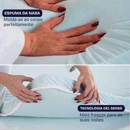 Pillow Top Casal Viscoelástico Espuma da Nasa 138x188x4cm Bf Colchões - 5