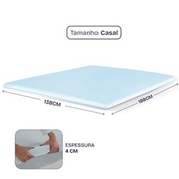 Pillow Top Casal Viscoelástico Espuma da Nasa 138x188x4cm Bf Colchões - 6