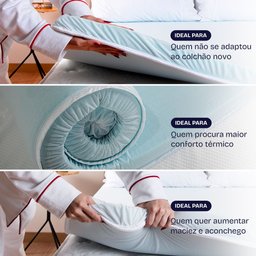 Pillow Top Casal Viscoelástico Espuma da Nasa 138x188x4cm Bf Colchões - 7
