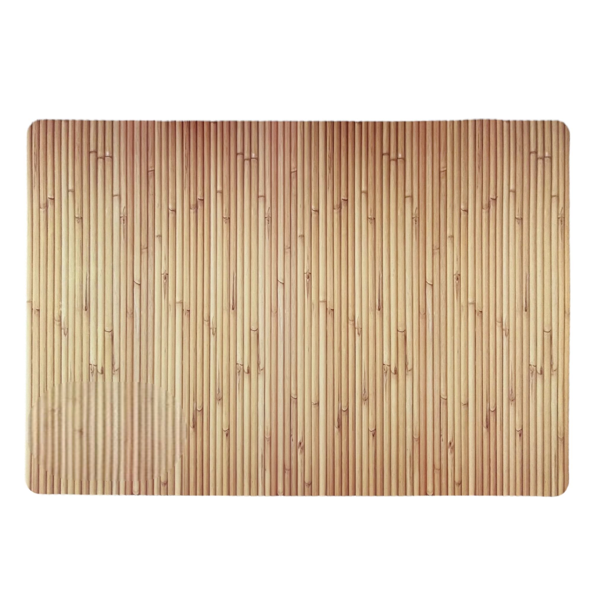 Kit 6 Pçs Jogo Americano Plástico Imitando Texturas Toalha Americana Mesa Posta Bambu - 2