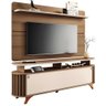 Rack para Sala Dorian com Painel para Tv 70 Pol Contour B01 Castanho Off White - Lyam Decor - 1