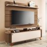 Rack para Sala Dorian com Painel para Tv 70 Pol Contour B01 Castanho Off White - Lyam Decor - 2