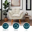 Ver imagem 5 de Poltrona Decorativa Confortável para Sala Quarto Recepção Escritório Manicure Alice Tecido Boucle