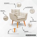 Ver imagem 3 de Poltrona Decorativa Confortável para Sala Quarto Recepção Escritório Manicure Alice Tecido Boucle