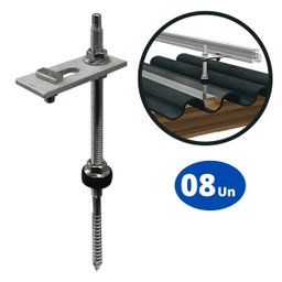Estrutura Suporte Fixa Placa Painel Solar Alumínio Inox Telha Fibrocimento Ondulada Viga Madeira Per - 3