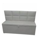 Ver imagem 4 de Conjunto Canto Alemão Baú Encosto Ripado Corino 110x45cm:cinza