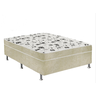 Cama Box Casal Suede Bege + Colchão Casal Suede Bege Espuma 138x188x55 - 1
