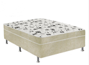 Ver imagem 1 de Cama Box Casal Suede Bege + Colchão Casal Suede Bege Espuma 138x188x55