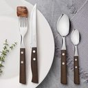 Ver imagem 2 de Faqueiro Tramontina Tradicional com Lâminas em Aço Inox e Cabos de Madeira Natural 24 Peças