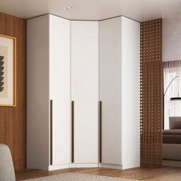 Guarda Roupa de Canto Obliquo 3 Portas Mdf Altezza Trend Belmax:branco - 2