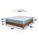 Ver imagem 3 de Conjunto Box Marrom Lagos Verde Molas Ensacadas Casal 138x188x66 - King House