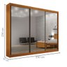 Guarda-roupa Casal 3 Portas Espelhadas 6 Gavetas San Marino - Leifer Móveis:cinamomo - 4