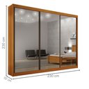 Ver imagem 4 de Guarda-roupa Casal 3 Portas Espelhadas 6 Gavetas San Marino - Leifer Móveis:cinamomo