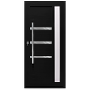 Ver imagem 1 de Porta Pivotante Alumínio Preto Lambril C/visor Lateral e Friso Px 100cm Maxx