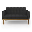 Ver imagem 6 de Poltrona Namoradeira Decorativa Karen Pés Fixo em Madeira Castanho Pu Preto G19 - Gran Belo