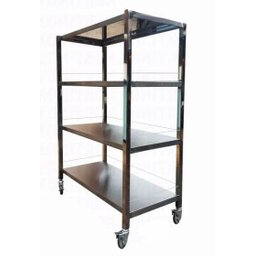 Carrinho Auxiliar Cabelereiro inox 4 planos Therj CABCI 1 - 30cm x 25cm x 80cm - 1