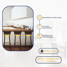 Kit 3 Banquetas para Cozinha Banco Alto Junco Argila Balcão Ilha Bancada Bares Piscina Área Gourmet - 3