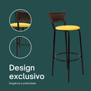 Ver imagem 4 de Kit 3 Banquetas para Cozinha Banco Alto Junco Argila Balcão Ilha Bancada Bares Piscina Área Gourmet