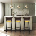 Ver imagem 6 de Kit 3 Banquetas para Cozinha Banco Alto Junco Argila Balcão Ilha Bancada Bares Piscina Área Gourmet