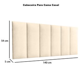 Cabeceira Painel Estofada para Cama de Casal 1,40 - Palha - 3