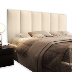 Cabeceira Painel Estofada para Cama de Casal 1,40 - Palha - 2