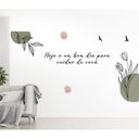 Ver imagem 3 de Adesivo Decorativo Frase Motivacional Floral Fundo Branco