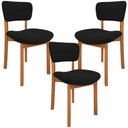 Ver imagem 2 de Kit 03 Cadeiras para Sala de Jantar Cozinha Living Estofada Dara L02 Bouclê Preto - Lyam Decor