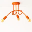 Ver imagem 1 de Plafon Laço Aluminio Teto e27 3 Luzes Lumini Lab - Laranja Brilhante