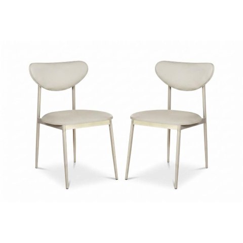 Kit 2 Cadeiras Safira Jantar Base Aço Carbono Espuma D28 - Champagne Claro