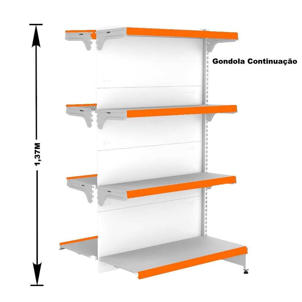 Gondola Centro 137 Fit Ate 5 Metros 2 Ponta Branco 48b Pe Laranja - 3