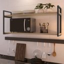 Ver imagem 1 de 2 Suporte Para Prateleiras De Ferro Nicho Suspenso Estilo Industrial Teto 30cm - Preto