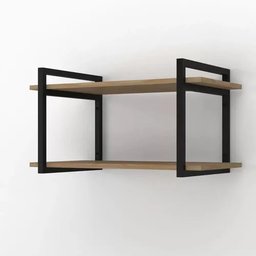 2 Suporte Para Prateleiras De Ferro Nicho Suspenso Estilo Industrial Teto 30cm - Preto - 2