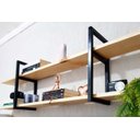 Ver imagem 5 de 2 Suporte Para Prateleiras De Ferro Nicho Suspenso Estilo Industrial Teto 30cm - Preto