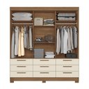 Ver imagem 4 de Guarda Roupa Casal 194,40 3 Portas 9 Gavetas Dante Estilo Mm Jatoba Areia