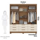 Ver imagem 5 de Guarda Roupa Casal 194,40 3 Portas 9 Gavetas Dante Estilo Mm Jatoba Areia