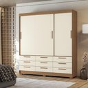 Ver imagem 1 de Guarda Roupa Casal 194,40 3 Portas 9 Gavetas Dante Estilo Mm Jatoba Areia