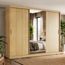 Ver imagem 1 de Guarda Roupa Casal Paris 3 Portas de Correr 2 Gavetas com Espelho Teka Madrid