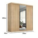 Ver imagem 4 de Guarda Roupa Casal Paris 3 Pts Corre 2gav C/ Esp Teka Madrid