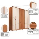 Ver imagem 2 de Guarda Roupa Casal Poseidon 6 Portas de Bater 6 Gavetas MDF Freijó - Off White Mais de Casa 265cm