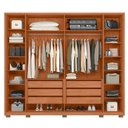 Ver imagem 3 de Guarda Roupa Casal Poseidon 6 Portas de Bater 6 Gavetas MDF Freijó - Off White Mais de Casa 265cm