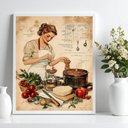 Ver imagem 2 de Quadro para Cozinha Vintage - Pin Up Ingredientes 33x24cm - com Vidro:moldura Branca