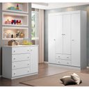 Ver imagem 2 de Jogo de Quarto Infantil Helena com Guarda Roupa e Cômoda Branco - Phoenix Baby