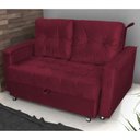 Ver imagem 1 de Sofá Cama para Sala de Estar Cross Veludo Vinho
