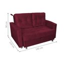 Ver imagem 4 de Sofá Cama para Sala de Estar Cross Veludo Vinho