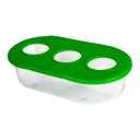 Ver imagem 1 de Comedouro 3 Furos sem Gancho Grande 350ml Cores Mistas 6 Unidades Pet Piu Jel Plast