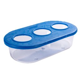 Comedouro 3 Furos sem Gancho Grande 350ml Cores Mistas 6 Unidades Pet Piu Jel Plast - 3