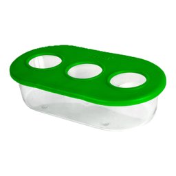 Comedouro 3 Furos sem Gancho Grande 350ml Cores Mistas 6 Unidades Pet Piu Jel Plast - 1