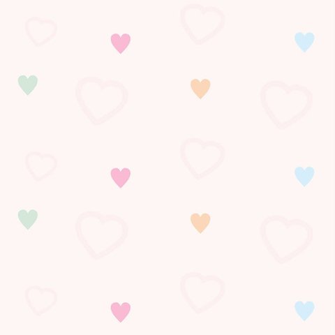 Papel de Parede Baby Corações Coloridos e Rosa - 1,50x0,50m