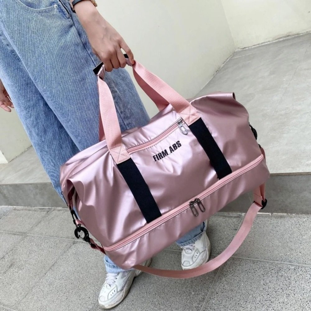 Bolsa Multifuncional com Porta Sapatos Ginástica Impermeável:rosa - 2